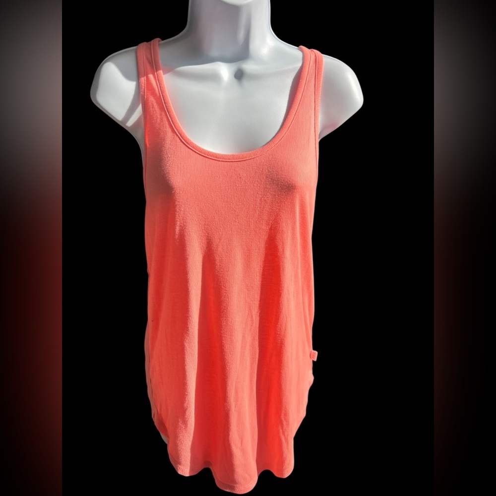 PINK Victoria Secret Coral Ribbed Razor Back  Tank M